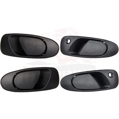4 pcs Black Exterior Right & Left Door Handles For Honda Civic del Sol Foto 1 de 4