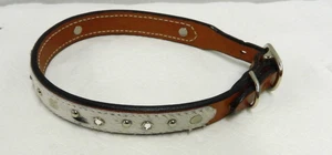 TACK AMERICAN RIVER RHINESTONE STUD DOG COLLAR 4 NOTCHES UNUSED - Picture 1 of 5