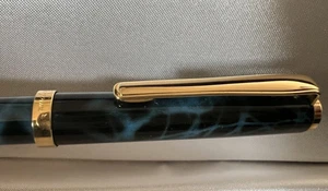 Reform Lápiz Esfera Laca Azul Mármol Perfiles Dorado Años 1970 Vintage - Picture 1 of 8