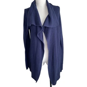Sonoma Medium Top Open Cardigan Pullover Navy Blau Damen Taschen Großer Kragen Strick - Bild 1 von 8