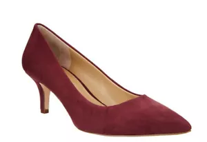 G.I.L.I. Pointed Toe Mid-heel Pumps Georgette Burgundy - Picture 1 of 5