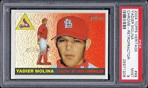 2004 Topps Heritage Chrome Retrofractor #355 Yadier Molina RC /555 Graded PSA 9 - Bild 1 von 4