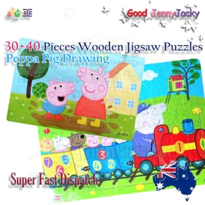 30 + 40 Pieces Peppa Pig Thick Wooden Jigsaw Puzzles Best Toys Gifts for Kids - Picture 1 of 3