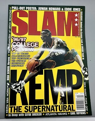 Dec. 1996 Slam NBA Pro Basketball Magazine #14 Shawn Kemp Cover / Kobe Adidas Ad - Image 1 of 3