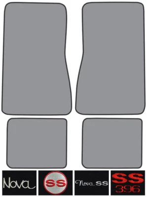 1969-1973 Chevrolet Nova Loop Carpet Logo Floor Mat 4pc Foto 1 de 2