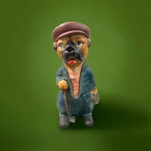 Vintage Norleans Ceramic Pug Coin Bank Handmade in Portugal - Missing Plug - Picture 1 of 9