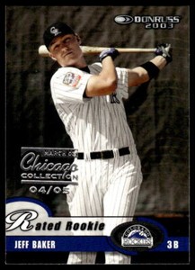 2003 DONRUSS JEFF BAKER 55 MINT CHICAGO COLLECTION RC /5 BASEBALL ROCKIES