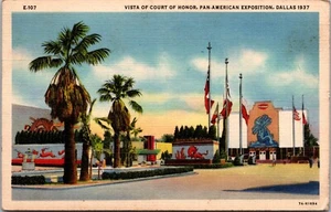 Postcard Posted 1937 Vista Of Court Of Honor Pan Am Exposition Dallas [ss] - Picture 1 of 2