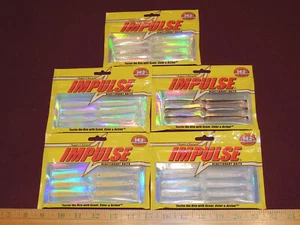 5 New Packs of Northland Impulse Plastic Fishing Jig Tails Swim'n Grub, 5 Colors - Picture 1 of 9