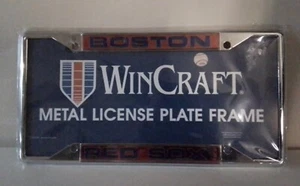 WinCraft Boston Red-Sox Metal License Plate Frame W/Red Trim - Picture 1 of 1