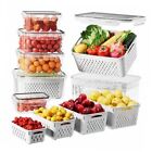 12 PCS Fruit Storage Containers for Fridge with Colander - BPA-Free Plastic