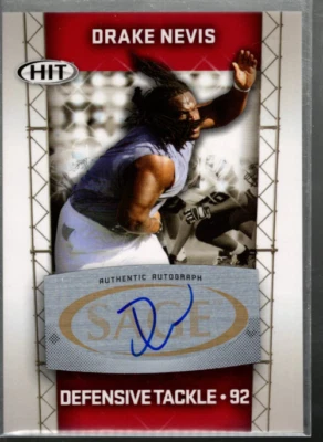 A5807- 2011 SAGE HIT Autographs #92 Drake Nevis Auto - NM-MT - Image 1 of 2