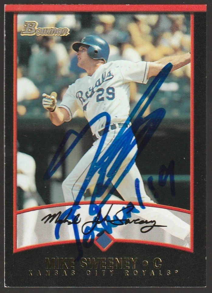 2001 Bowman #74 Mike Sweeney IP autograph signed card - Image 1 of 1
