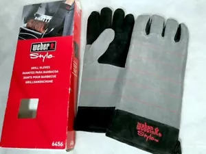 New WEBER Style GRILL GLOVES Insulated SUEDE Leather FIREPLACE Wood Stove 6456 - Picture 1 of 4