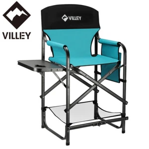 VILLEY Tall Directors Chair Folding Camping Chair 900D Fabric Supports 350 LBS - Picture 1 of 11