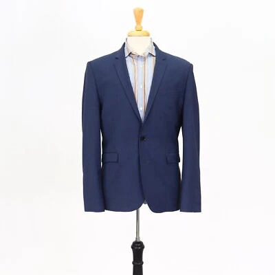 Express 42R Blue Sport Coat Blazer Jacket Solid 2B Wool - Image 1 of 4