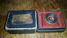 1910 ANTIQUE BRASS MICROSCOPE EYEPIECE LENS - BOXED - CHARLES BAKER LONDON