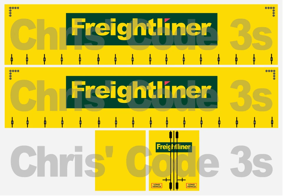 Code 3 Adhesive Vinyl Trailer Decal - Freightliner - 1/50 1/64 1/76 1/87 1/148 - Image 1 of 1