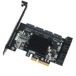 10 Ports PCIE to SATA 3 Expansion Card PCI E X4 SATA3 6Gbps ASM1166 for HDD SSD - Picture 1 of 10