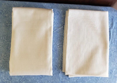 Heavy Broadcloth Upholstery fabric Cream Off-White 2 pcs 55x36, 55x58 see descr - Image 1 of 4