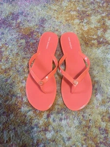 Tory Burch Jelly Thong Sandals 10 Pink Orange Coral - Picture 1 of 5