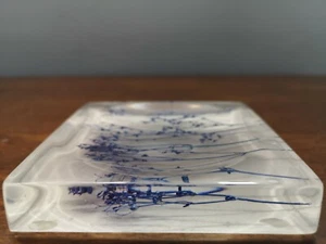 Resin with purple field flowers soap dish hand cast in Thailand - Picture 1 of 2