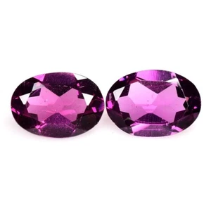 1.60 Ct & 7x5x3 mm_ PURPLE PINK NATURAL RHODOLITE GARNET OVAL CUT 2Pcs GEMSTONES - Imagen 1 de 11