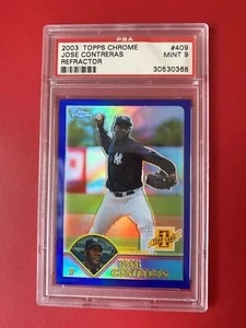 Tarjeta de novato José Contreras 2003 Topps refractor cromado como nueva PSA 9 - Imagen 1 de 2