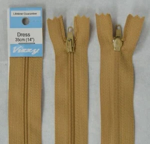 Vizzy Dress Zip, 35cm Colour 08 FAWN, A Quality Brand Name Zipper - Picture 1 of 1