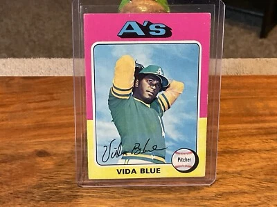 1975 Topps Baseball Card #510 Vida Blue Oakland A's - EX + - Image 1 of 3