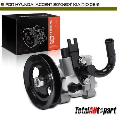 Power Steering Pump with Pulley for Hyundai Accent 2010-2011 Kia Rio 2006-2011 - Image 1 of 4