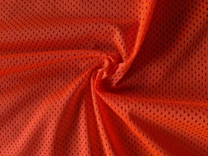 HIGH VIZ ORANGE MESH - FABRIC - 1M x 150cm -  NEW 20471 SPEC UK MADE - Picture 1 of 4