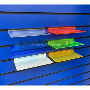 ACRYLIC SLATWALL SHELF SLAT BOARD DISPLAY SHELF/ SHELVES MULTI COLOR - Picture 1 of 7