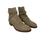 The Office of Angela Scott Suede Ankle Boots in Beige Size 36.5