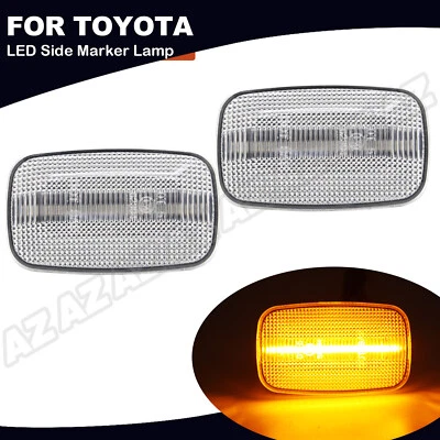 2PCS Amber LED Side Fender Marker Light Lamp for Toyota Land Cruiser Camry 70 80 - Изображение 1 из 4