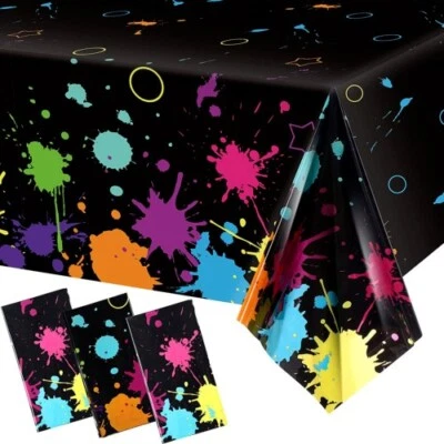 Glow Party Table Covers Neon Party Tablecloths 108 x 54 Inch 3 piece - Image 1 of 3