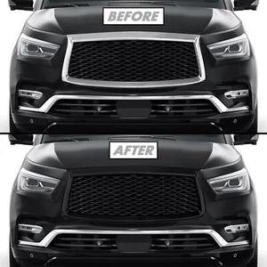 Vinilo apagón eliminación de cromo para Infiniti QX80 2018-24 moldura de parrilla - Imagen 1 de 5
