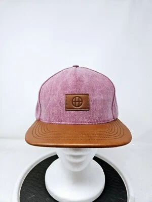 Gorra HUF Personalizada Cuero y Denim Círculo H Azul Marino Latón Correa USADA HECHA EN EE. UU. Foto 1 de 4