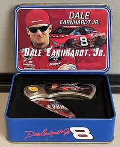 Dale Earnhardt Jr. #8 Folding Lock-back Taschenmesser in Metalldose ~ NEU - Bild 1 von 4