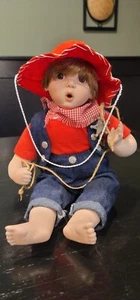 Vintage Ashton-Drake Porcelain Cowboy/Sheriff Doll 16" Tall with Pin and Hat - Picture 1 of 3