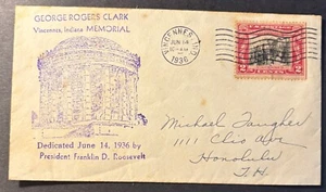 #651 George Rogers Clark Memorial Dedication, Vincennes, IN cancel 6/14/1936 - Picture 1 of 1