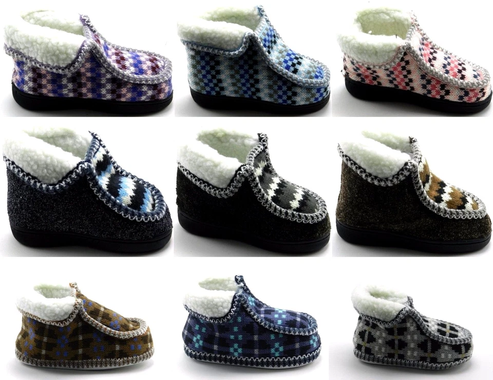 Zapatos sin cordones al tobillo de piel polar tejido invierno cálido niño niña talla 5-10 Foto 1 de 1