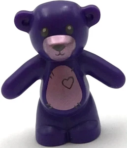 Lego New Dark Purple Teddy Bear w/ Black Eyes Metallic Pink Muzzle Heart Part - Picture 1 of 1