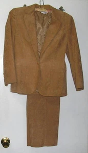 Blassport Ultra Suede Camel Color Pants Suite Size 4, Bill Blass - Picture 1 of 10