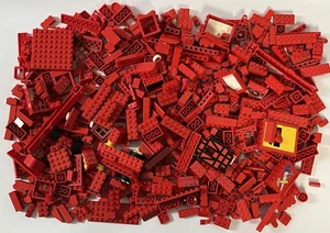Lego 1 Kg Red Bricks & Parts Bulk Bundle Small Pieces Tiles Round Joblot - Picture 1 of 6