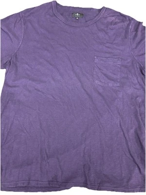 Camiseta 7 For All Mankind XL Púrpura Bolsillo 100% Algodón Normcore Foto 1 de 4