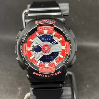 Casio G-Shock Baby-G Black/Red Women Child Wristwatch BA-110SN - New Batteries - Image 1 of 4