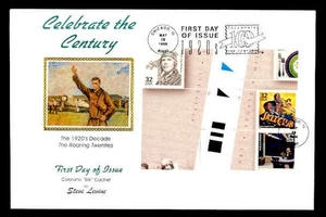 CHARLES LINDBERGH PRESS SHEET FIRST DAY COVER - VERTICAL GUTTER BLOCK - Picture 1 of 2