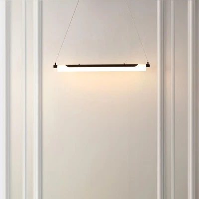 Lighting Collection Tyto Black LED Linear Pendant Hanging Light Fixture, Idea... — 第 1/4 张图片