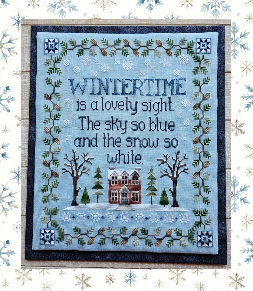 Waxing Moon Designs counted cross stitch pattern leaflet ~ Wintertime Sampler - Image 1 of 1